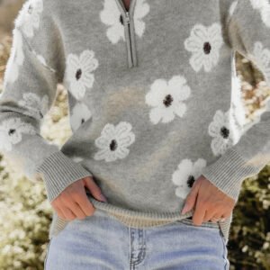 Suéter estampado con hombros caídos